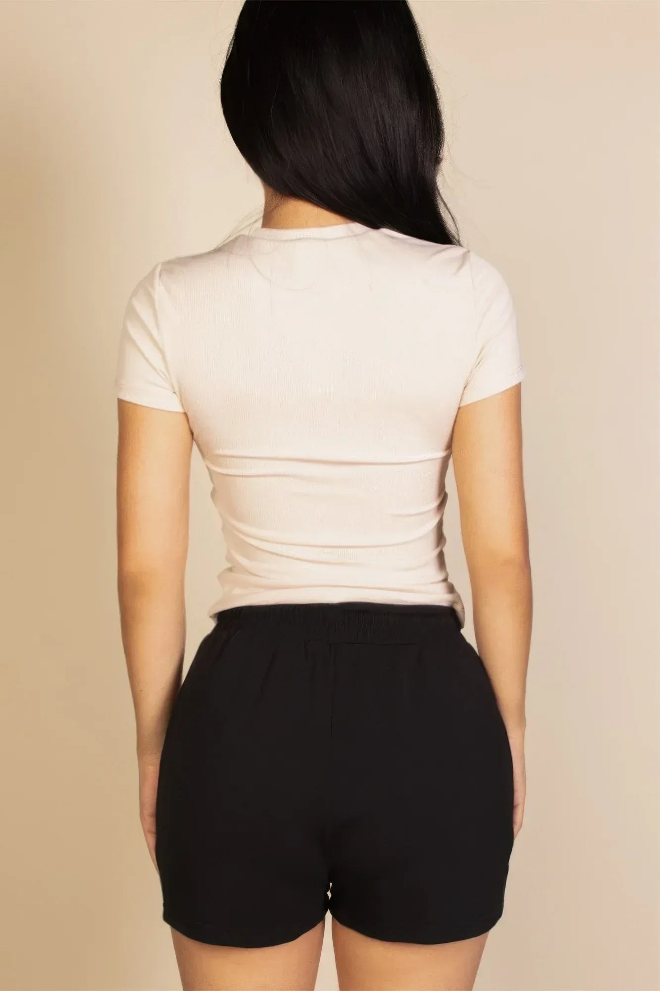 Ribbed Round Neck Short Sleeve Top | Mixtshop LLC
