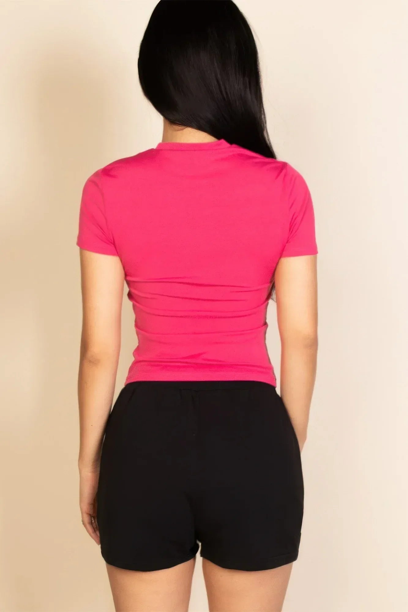 Ribbed Round Neck Short Sleeve Top | Mixtshop LLC