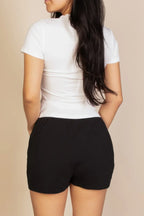 Ribbed Round Neck Short Sleeve Top | Mixtshop LLC