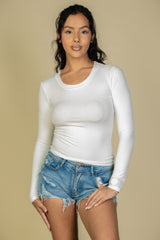 Ribbed Crew Neck Long Sleeve Tee | Mixtshop LLC