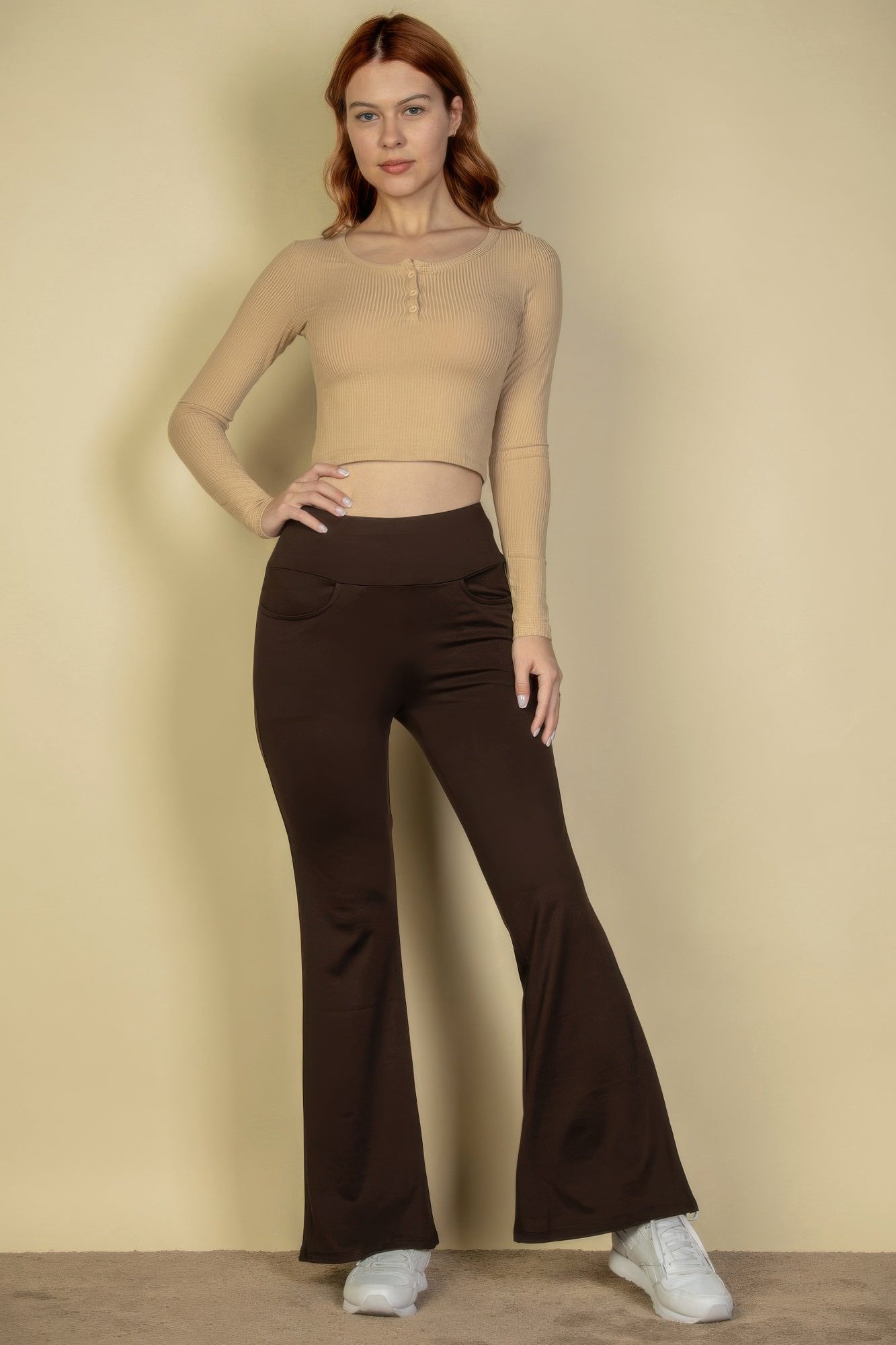 Ribbed Button Up Long Sleeve Crop Top | Mixtshop LLC