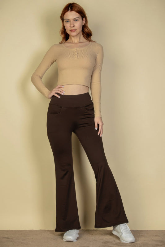 Ribbed Button Up Long Sleeve Crop Top | Mixtshop LLC