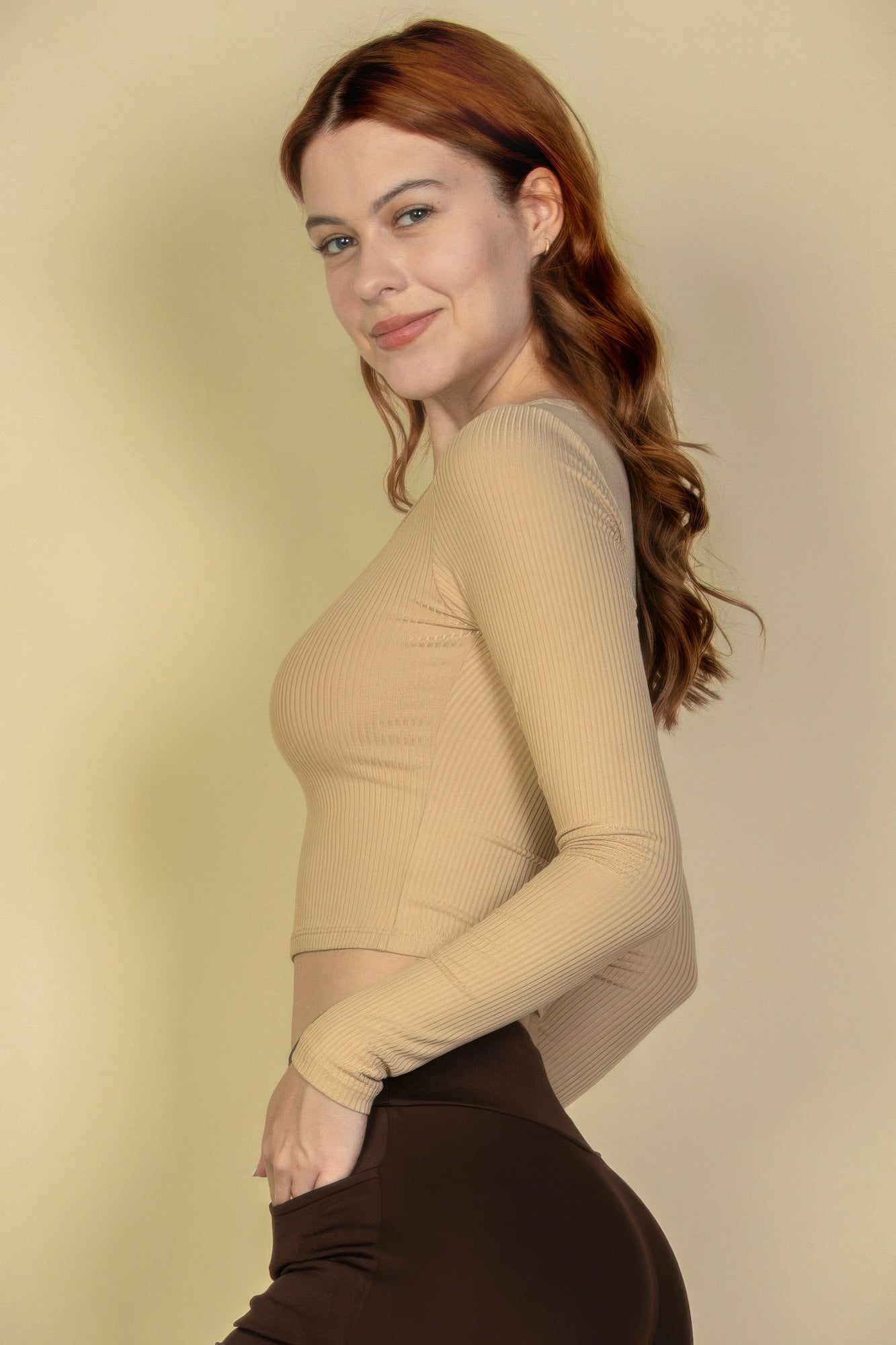 Ribbed Button Up Long Sleeve Crop Top | Mixtshop LLC