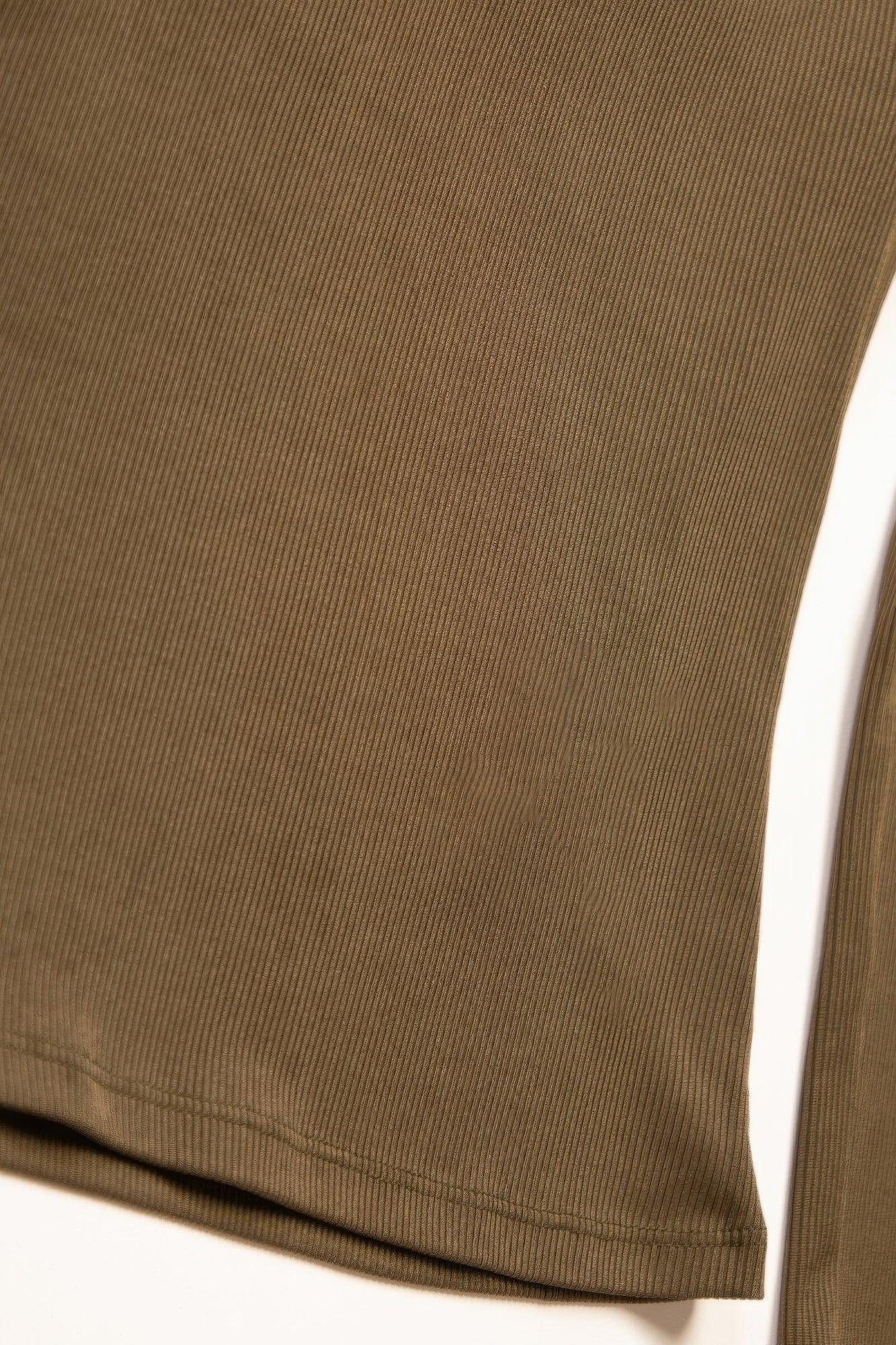 Ribbed Round Neck Long Sleeve Top | Mixtshop LLC