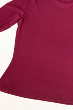 Ribbed Round Neck Long Sleeve Top | Mixtshop LLC