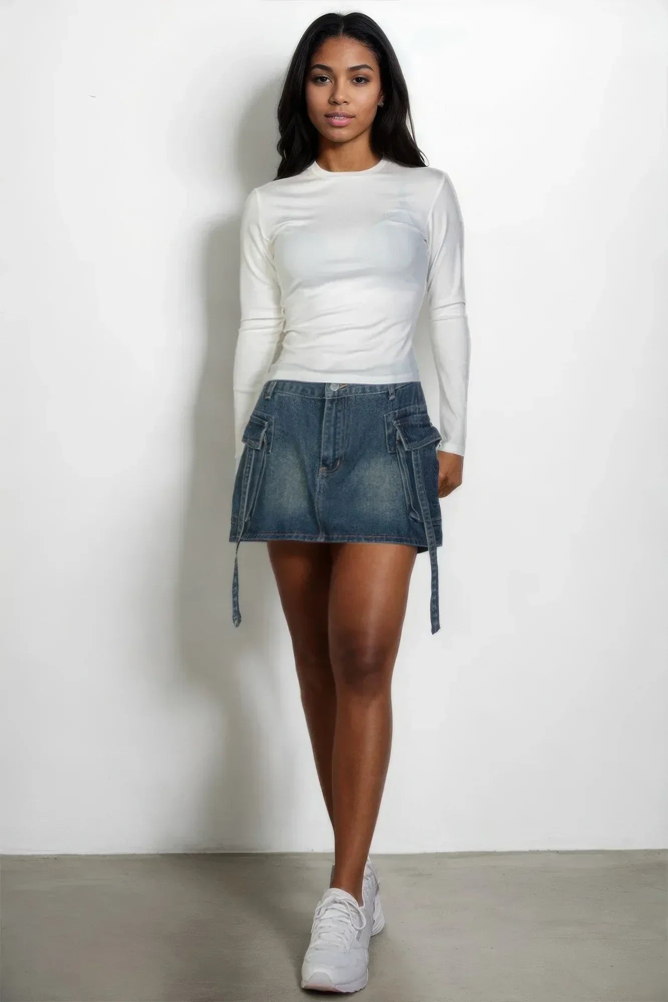 Ribbed Round Neck Long Sleeve Top | Mixtshop LLC