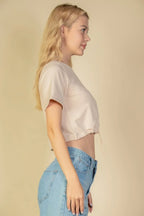 French Terry Toggle Drawstring Crop Top | Mixtshop LLC