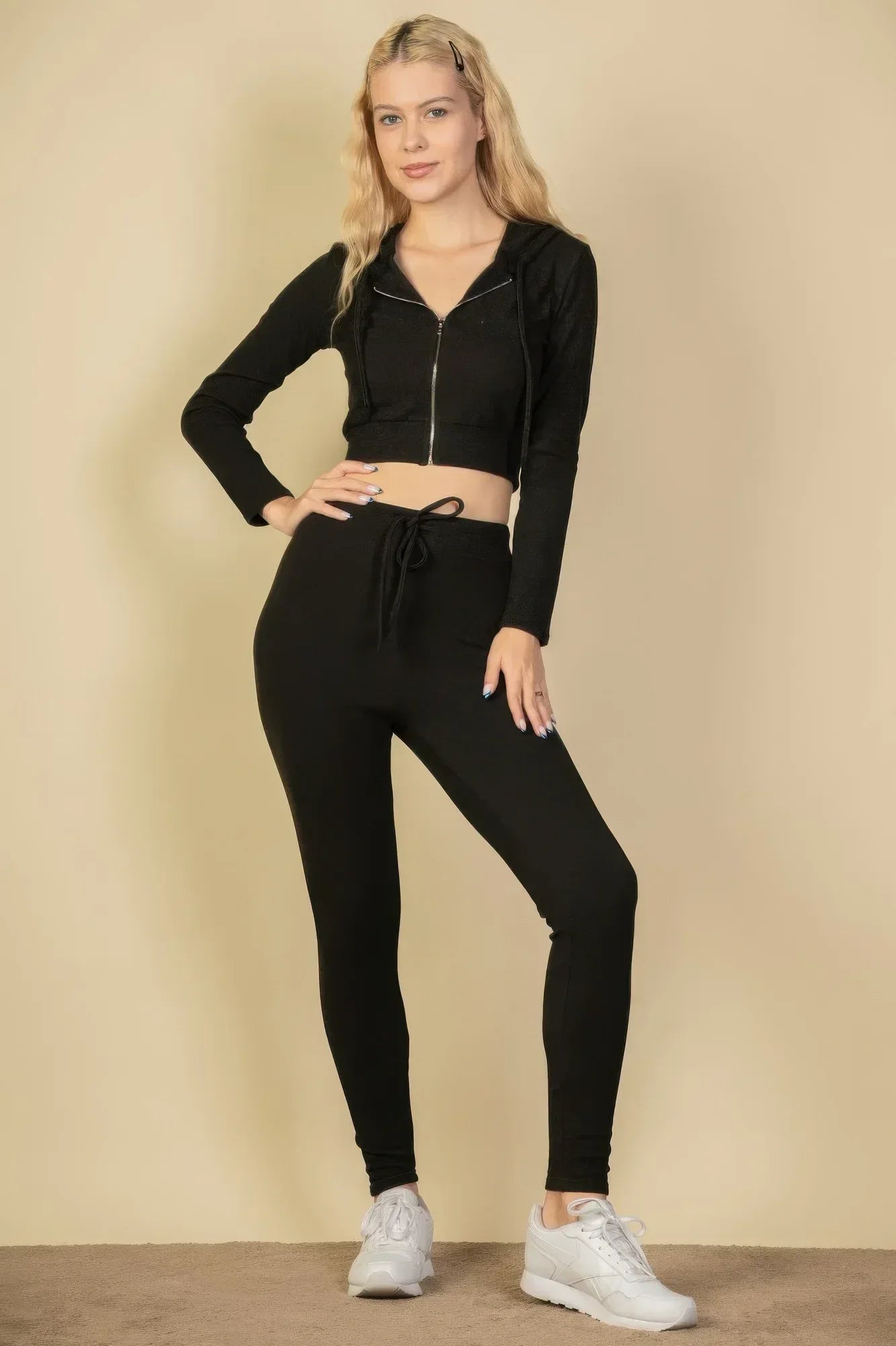 Ribbed Crop Zip Hoodie | Mixtshop LLC