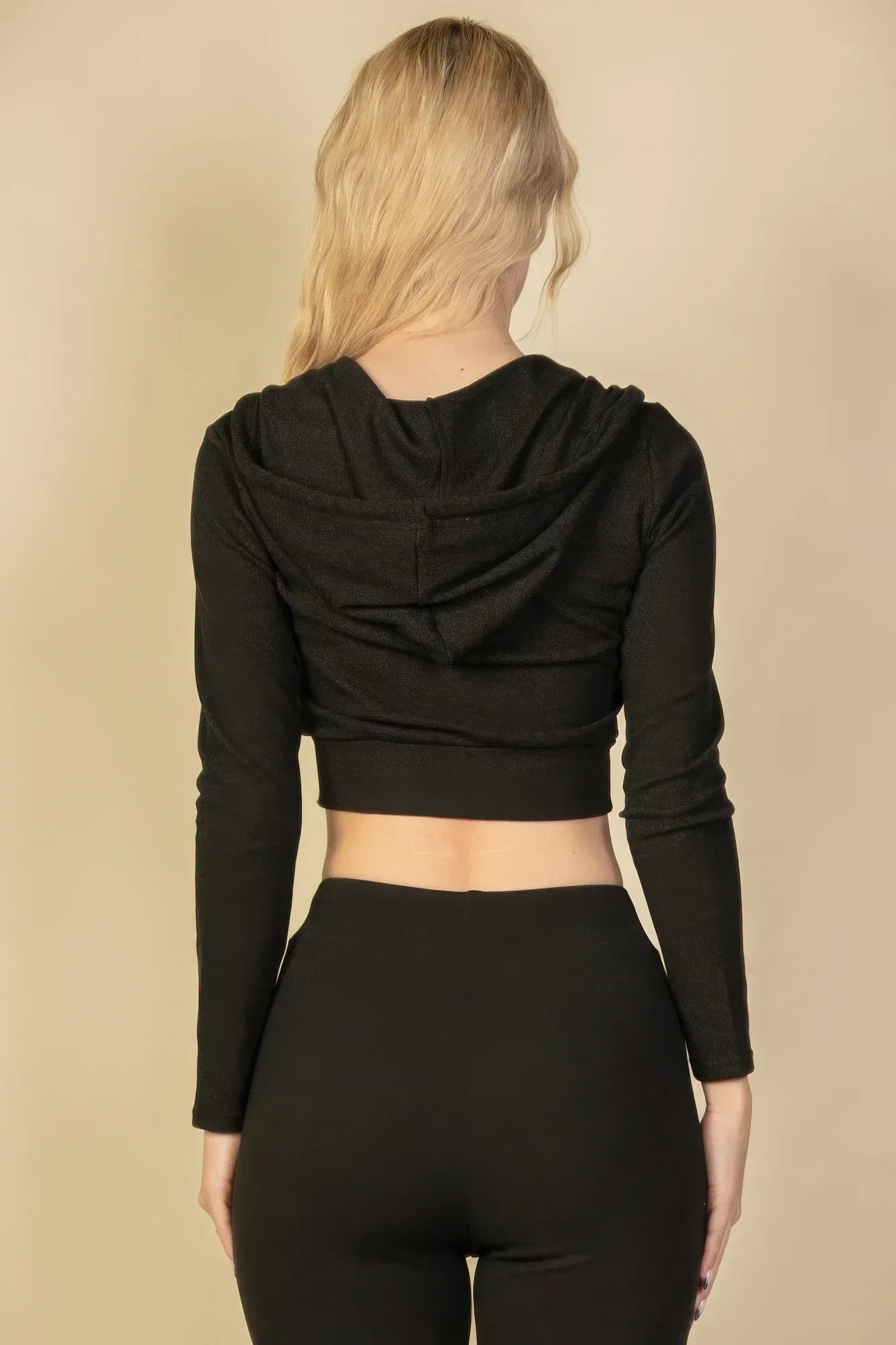 Ribbed Crop Zip Hoodie | Mixtshop LLC