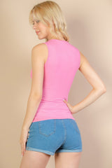 Ribbed V-neck Sleeveless Top | Mixtshop LLC