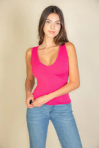 Ribbed V-neck Sleeveless Top | Mixtshop LLC