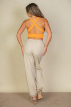 Ribbed Knit Plunge Neck Crop Top | Mixtshop LLC