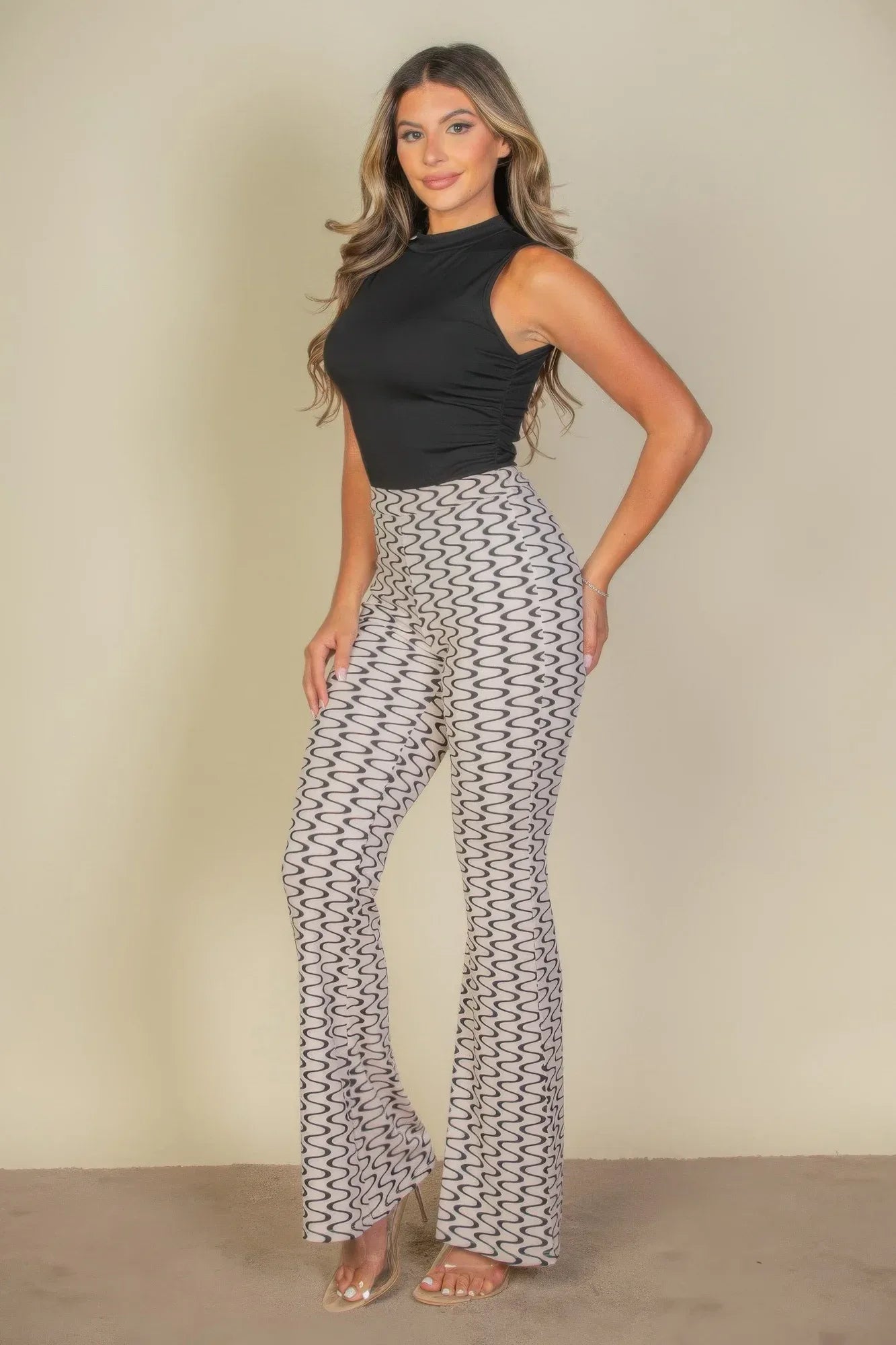 Ribbed Knit Ruched Side Sleeveless Top | Mixtshop LLC