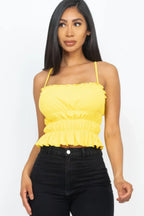 Tiered Shirred Body Crop Top | Mixtshop LLC