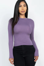 Mock Neck Solid Long Sleeve Top | Mixtshop LLC