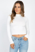Mock Neck Solid Long Sleeve Top | Mixtshop LLC