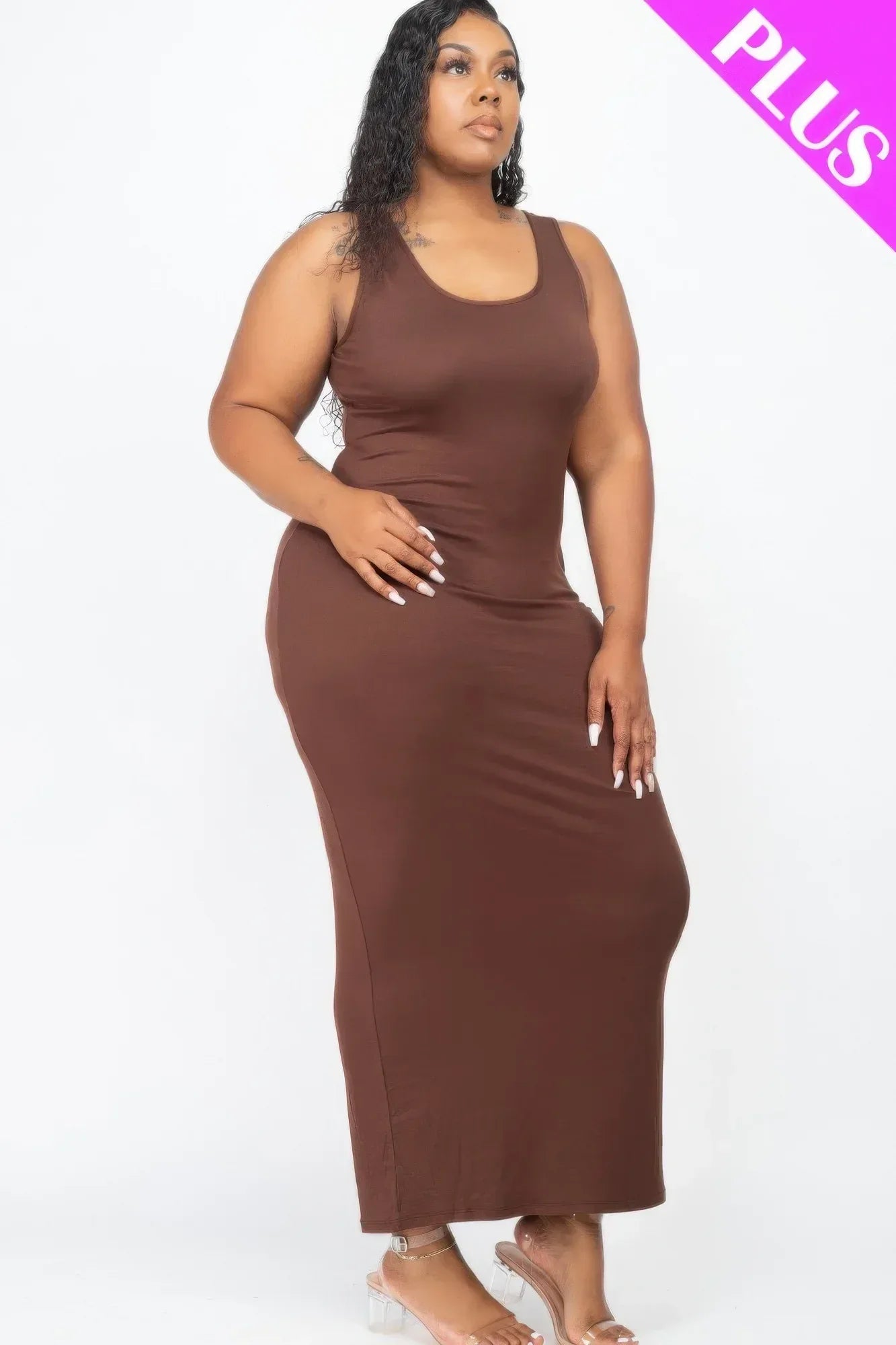 Plus Size Solid Basic Maxi Dress | Mixtshop LLC