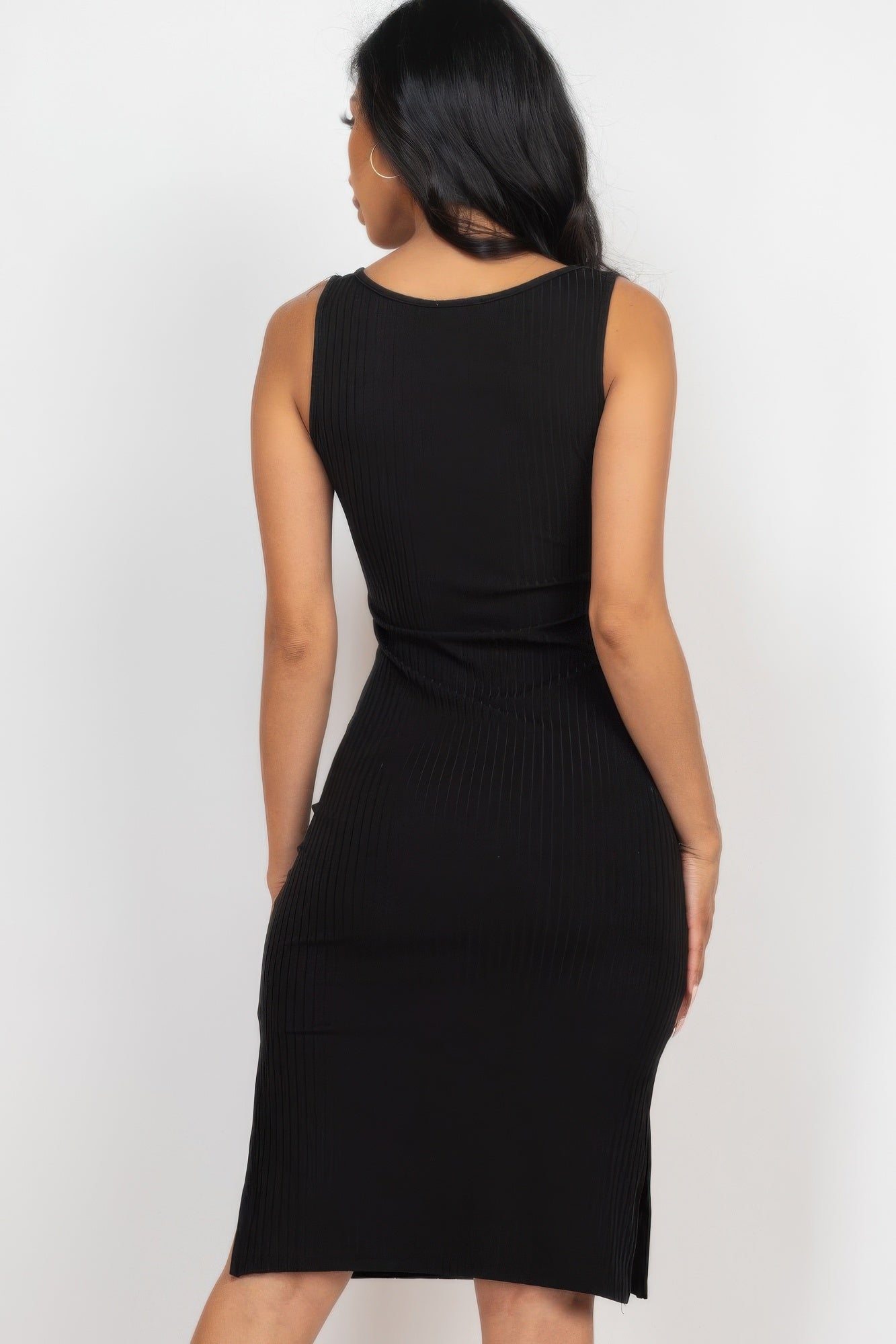 Ribbed Side Slit Tank Midi Dress | Mixtshop LLC