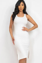 Ribbed Side Slit Tank Midi Dress | Mixtshop LLC