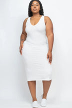 Plus Size Ribbed Sleeveless Bodycon Midi Dress | Mixtshop LLC