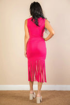 Sleeveless Fringe Midi Dress | Mixtshop LLC