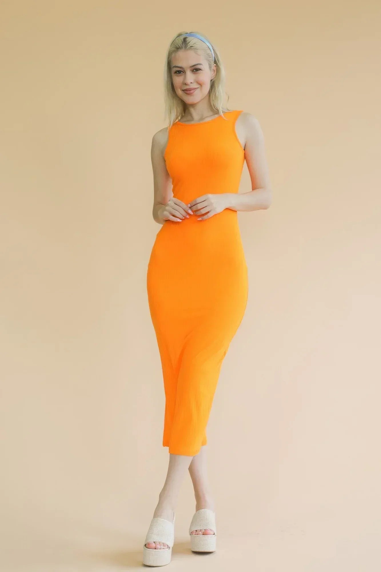 Ribbed Open Back Sleeveless Maxi Dress | Mixtshop LLC