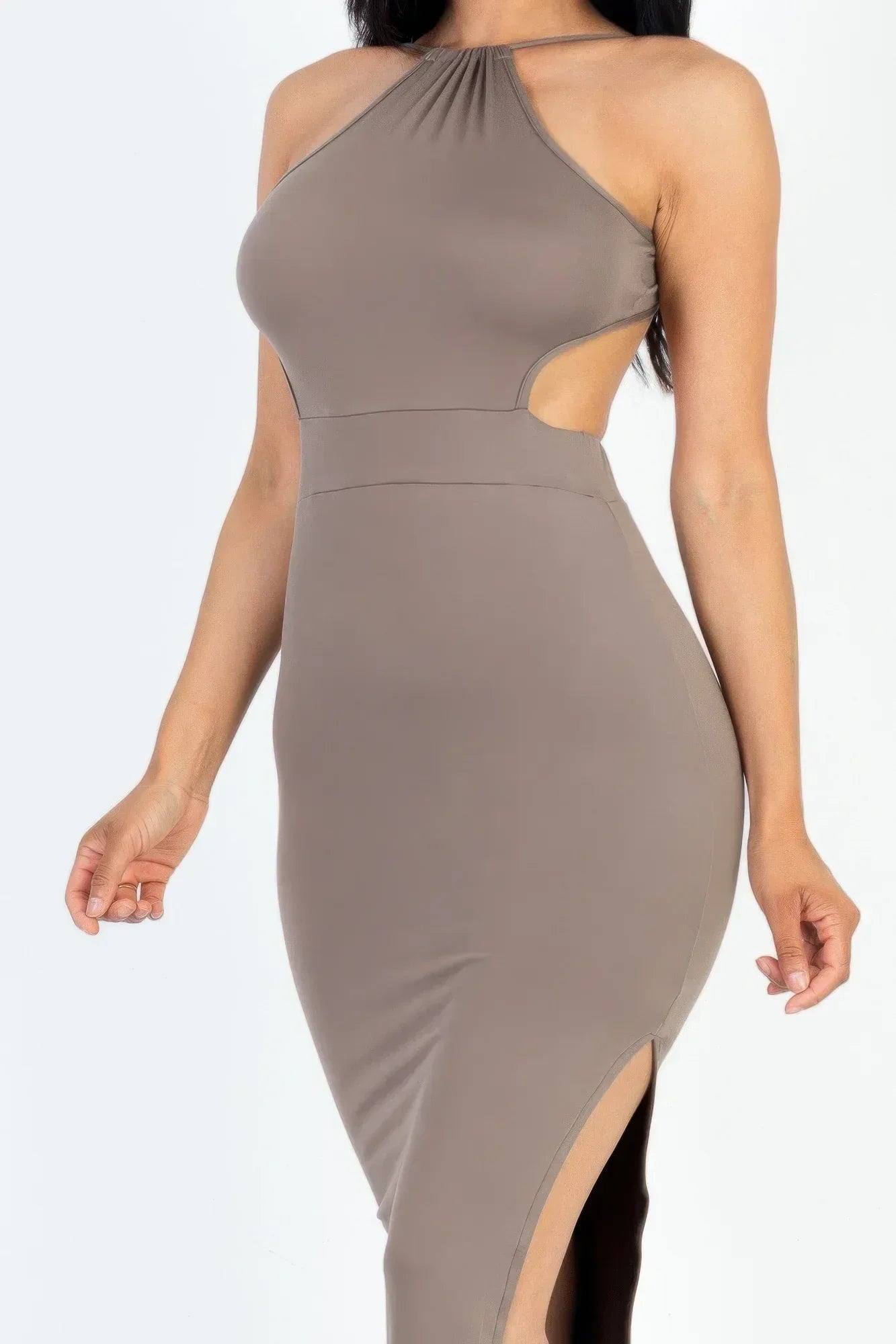 Tie Backless Split Thigh Maxi Dress | Mixtshop LLC