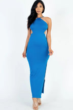 Tie Backless Split Thigh Maxi Dress | Mixtshop LLC
