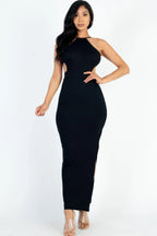 Tie Backless Split Thigh Maxi Dress | Mixtshop LLC