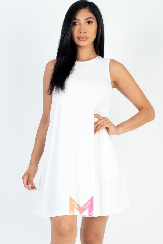 Comfy Sleeveless Flare Mini Dress | Mixtshop LLC