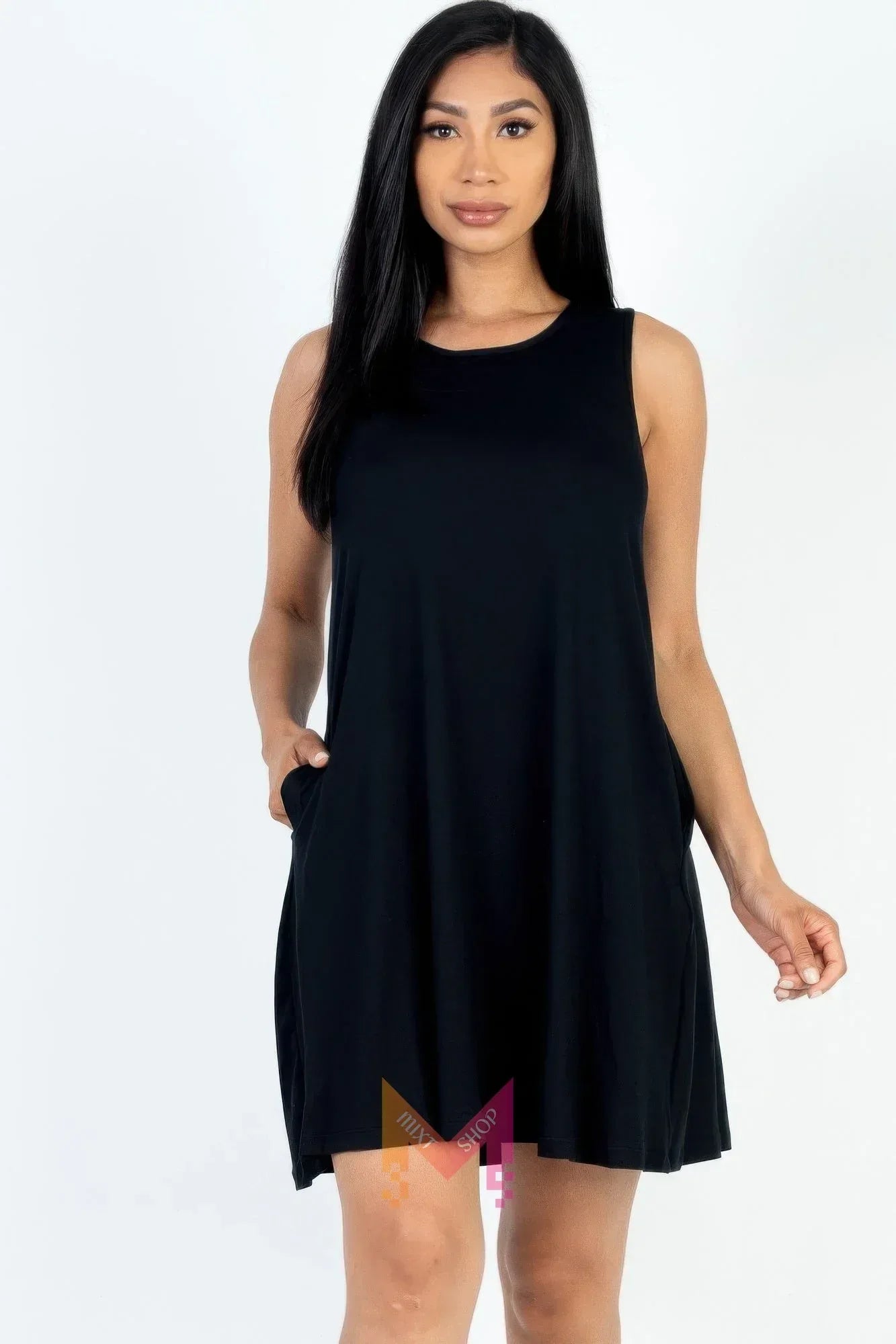 Comfy Sleeveless Flare Mini Dress | Mixtshop LLC
