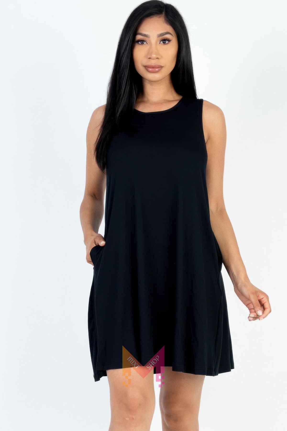Comfy Sleeveless Flare Mini Dress | Mixtshop LLC