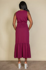 Button Front Tie Waist Sleeveless Maxi Dress | Mixtshop LLC