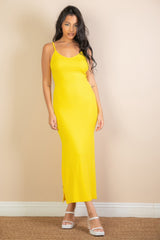 Ribbed Side Slit Long Cami Dress | Mixtshop LLC