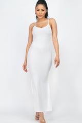 Ribbed Side Slit Long Cami Dress | Mixtshop LLC