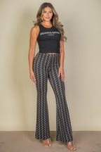 Wavy Print High Waist Flare Pants | Mixtshop LLC