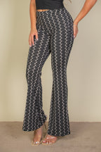 Wavy Print High Waist Flare Pants | Mixtshop LLC