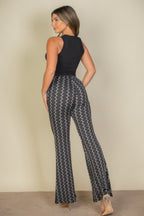 Wavy Print High Waist Flare Pants | Mixtshop LLC