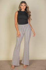 Wavy Print High Waist Flare Pants | Mixtshop LLC