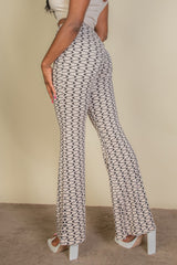 Wavy Print High Waist Flare Pants | Mixtshop LLC