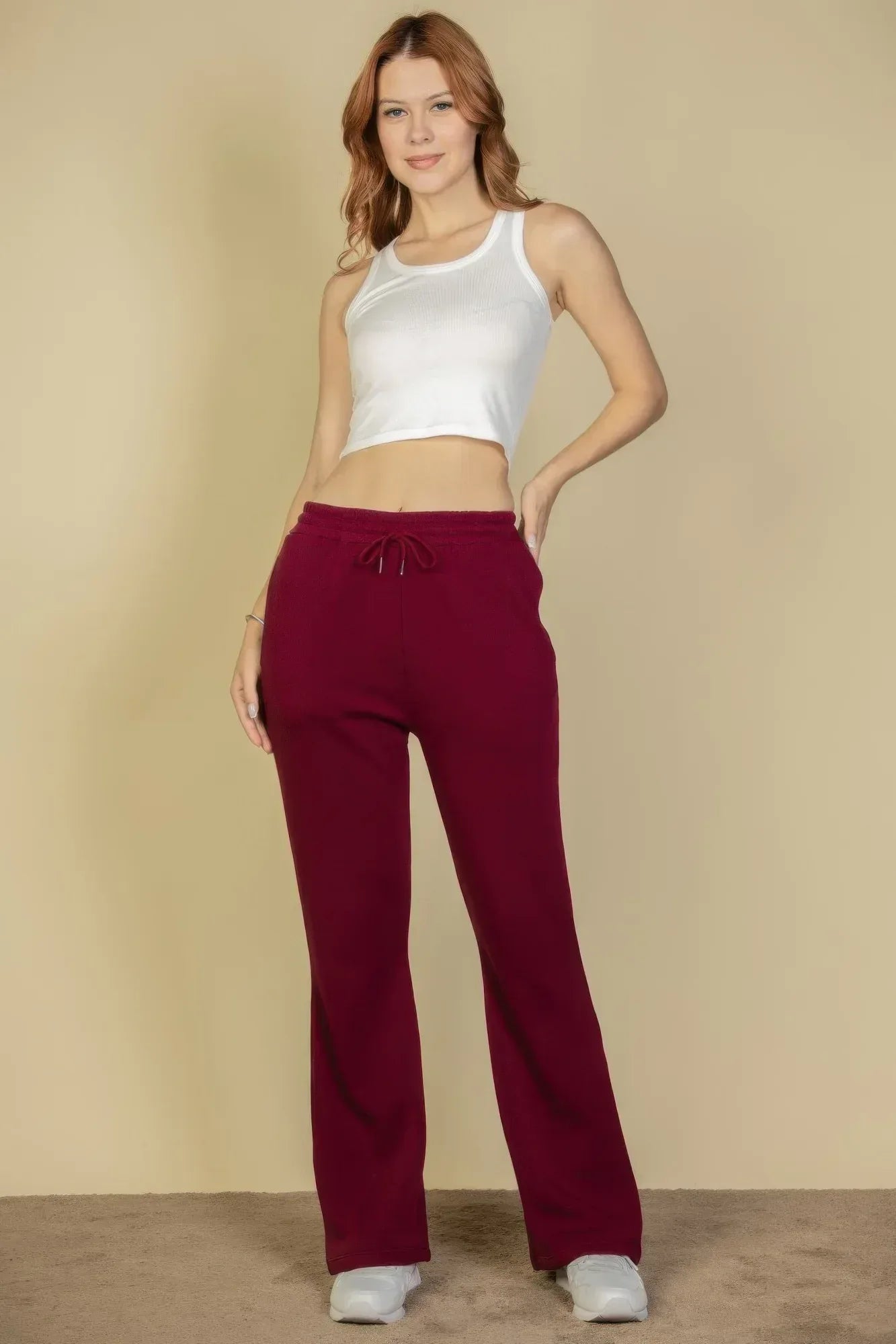 Drawstring Waist Slant Pocket Sweatpants | Mixtshop LLC