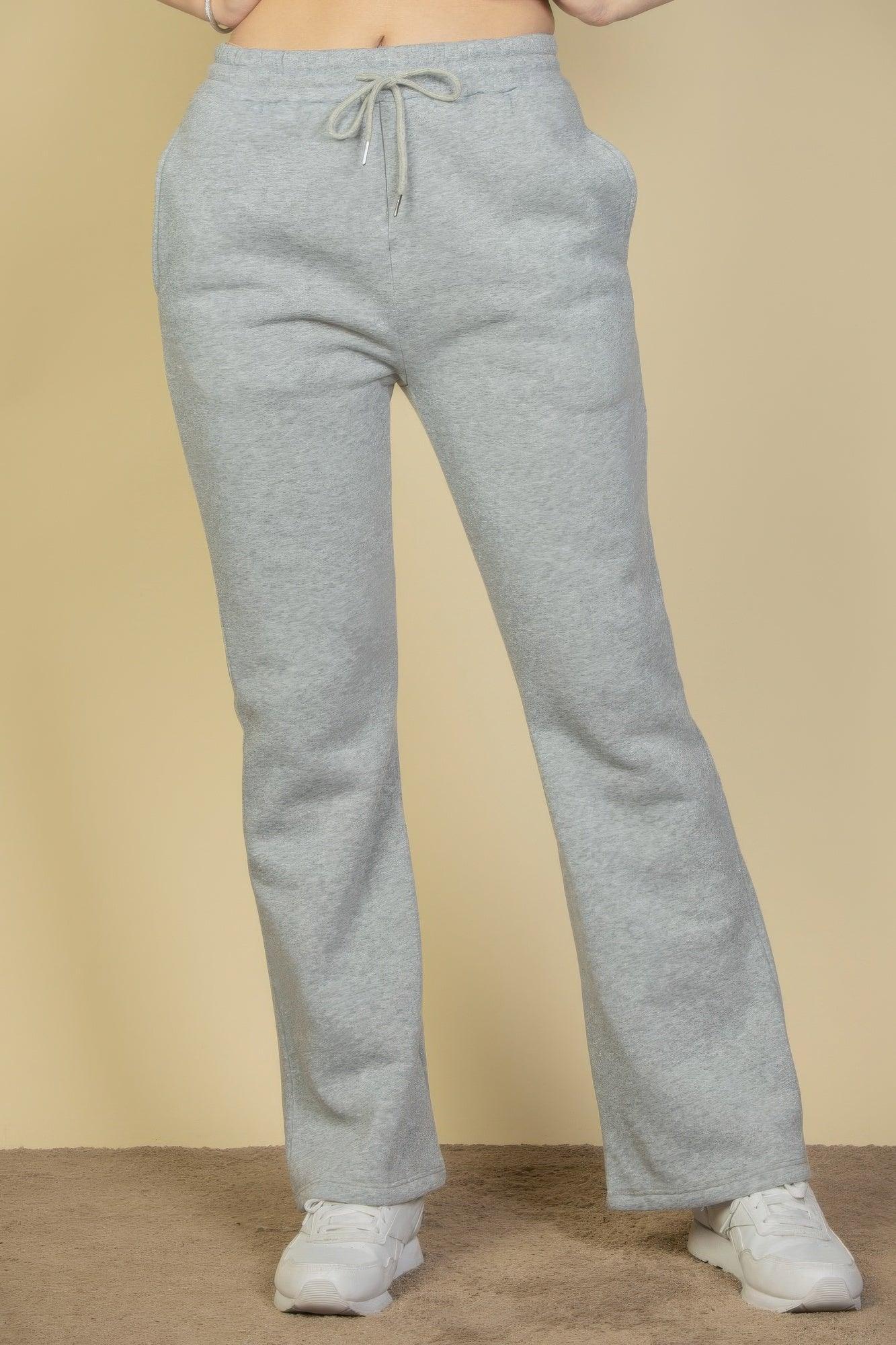 Drawstring Waist Slant Pocket Sweatpants | Mixtshop LLC