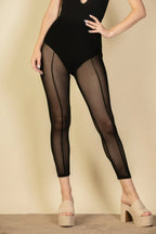 Seam Front High Waist Mesh Leggings | Mixtshop LLC