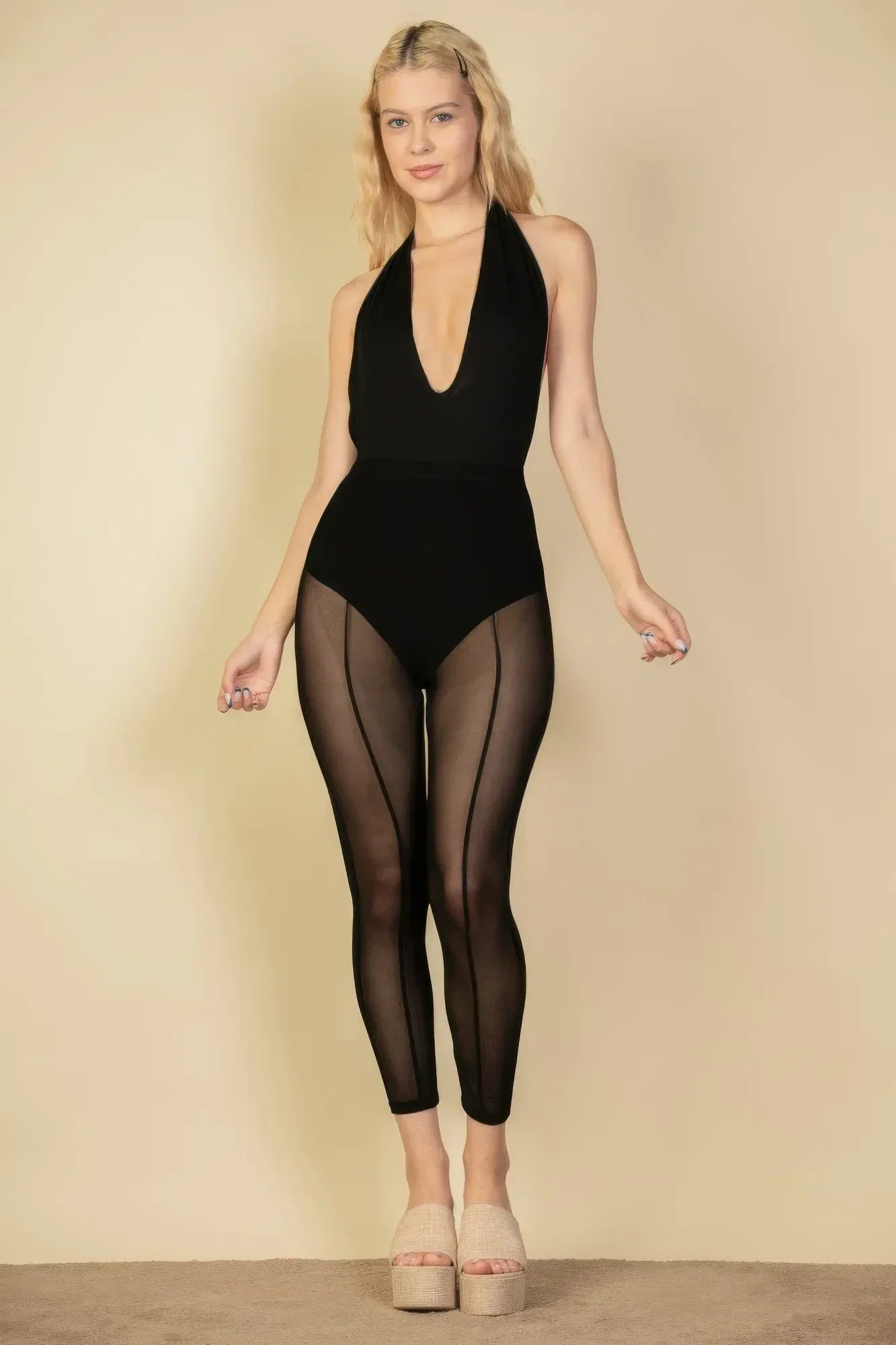 Seam Front High Waist Mesh Leggings | Mixtshop LLC