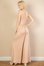 Button Front Wide Leg Jumpsuit | Mixtshop LLC