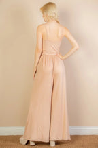 Button Front Wide Leg Jumpsuit | Mixtshop LLC