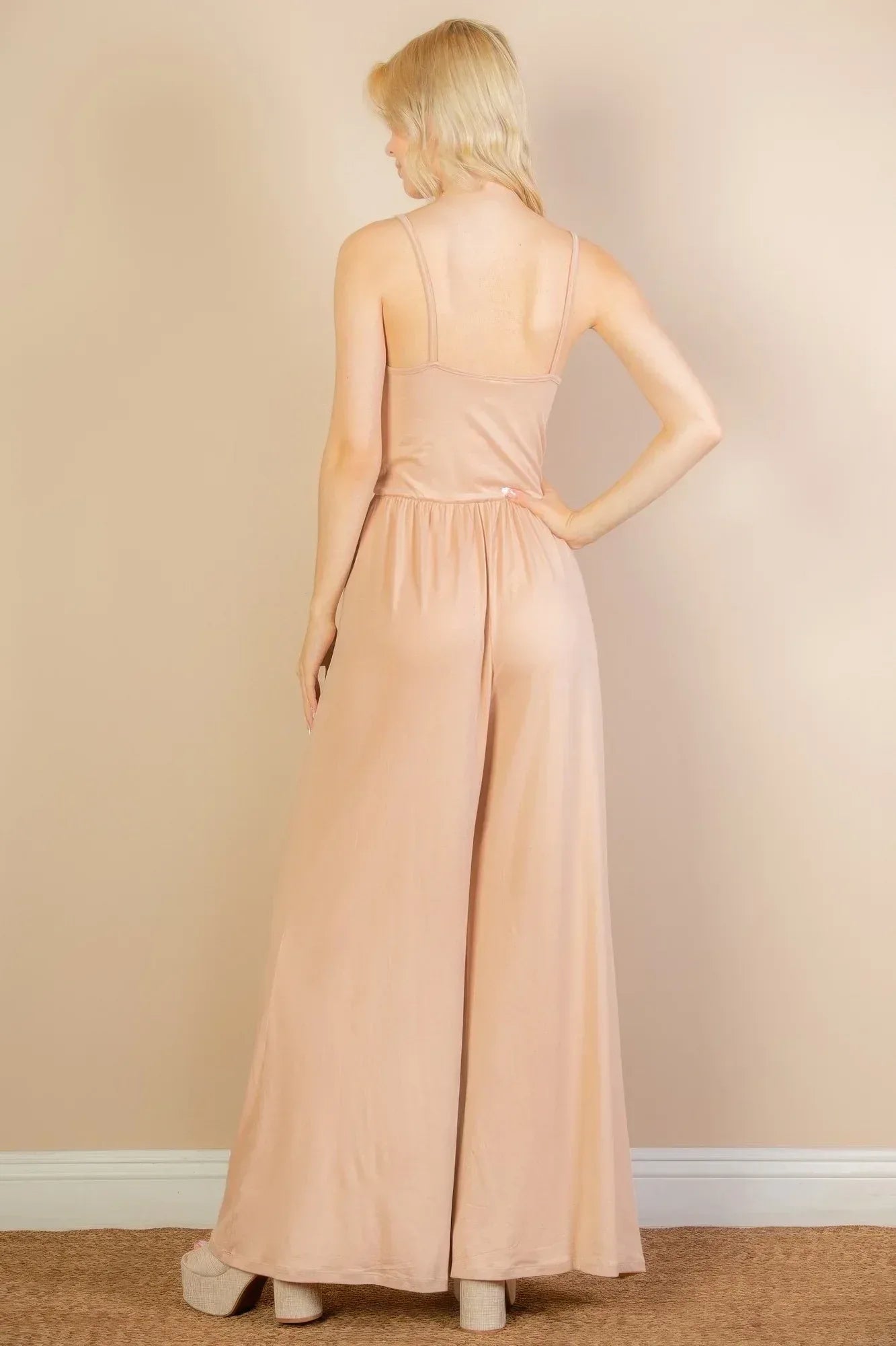 Button Front Wide Leg Jumpsuit | Mixtshop LLC