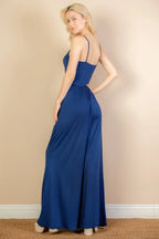 Button Front Wide Leg Jumpsuit | Mixtshop LLC
