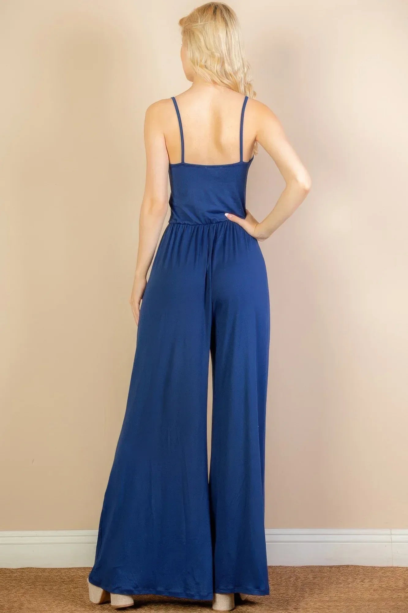 Button Front Wide Leg Jumpsuit | Mixtshop LLC