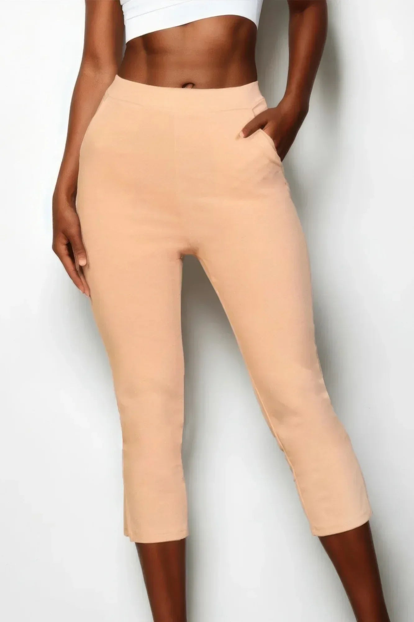 Slit Hem Cropped Pants | Mixtshop LLC Main image